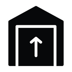 garage door open icon vector