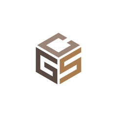 Hexagon logo. CGS letter vector design