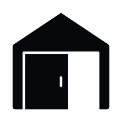 garage icon, home house vector