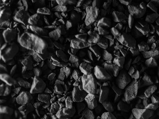 Black and white closeup of instant coffee