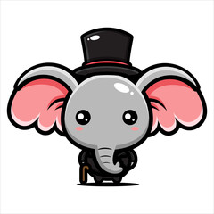 cool cute cartoon elephant vector design