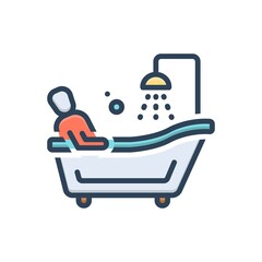 Obraz premium Color illustration icon for bath 
