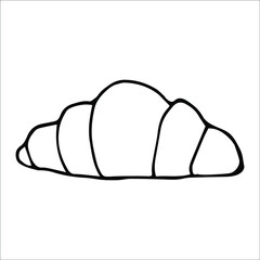 Vector image of croissant on white background 