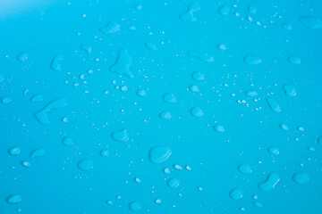 water drops on blue background