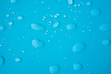 water drops on blue background