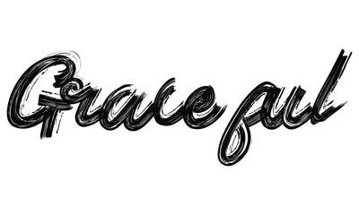 Obraz premium Graceful Black Text Hand written Brush font drawn phrase Typography decorative script letter on the White background for sayings