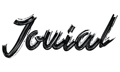 Jovial Black Text Hand written Brush font drawn phrase Typography decorative script letter on the White background for sayings