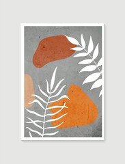 Contemporary art posters in pastel colors. Botanical wall art vector. Minimal and natural wall art. Abstract Plant Art design for print, wallpaper, cover. Modern vector illustration.