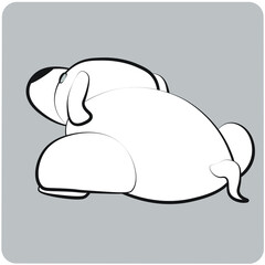 vector of a puppy back pose, cute puppy waiting for owner