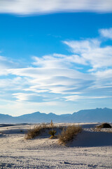 Obraz premium dramatic landscape photos of the largest gypsum sand dunes in the world. The White Sands National Park in the Chihuahuan desert in New Mexico. One of USA's newest national park. 