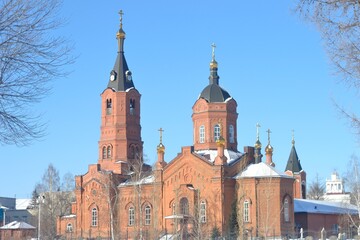 Fototapeta na wymiar St. Alexander Nevsky Cathedral. Western Siberia, the city of Kurgan.
