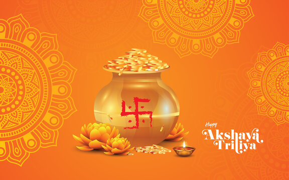 Happy Akshaya Tritiya Festival Background Design  Template Vector Illustration	