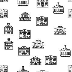 Purchases And Shopping Vector Seamless Pattern Thin Line Illustration