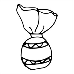 Image of candy in doodle style on white background
