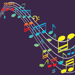 Obraz premium music notes for music background, vector illustration