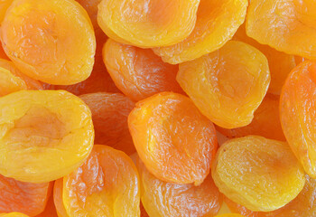 Close up of dried apricots