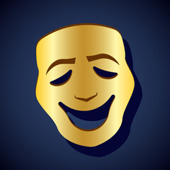 laughing theatrical mask expression. vector illustration