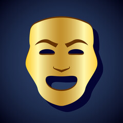 laughing theatrical mask expression. vector illustration