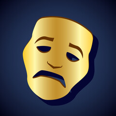 sad theatrical mask expression. vector illustration