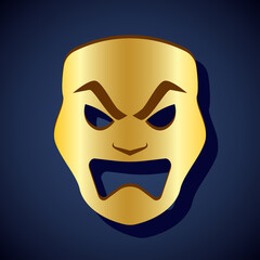 angry theatrical mask expression. vector illustration
