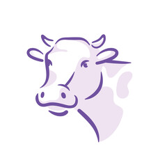The head of a cow. Vector animal logo on a white background.