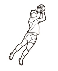 Gaelic Football Male Player Vector Outline