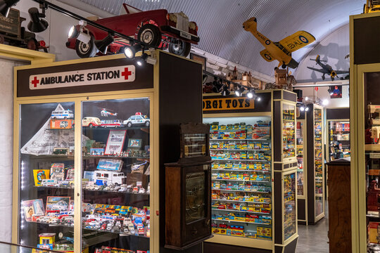Brighton, England - October 21, 2019: Brighton Toy and Model Museum is an toy museum situated in Brighton, East Sussex collection focuses on toys and models produced in the UK and Europe.