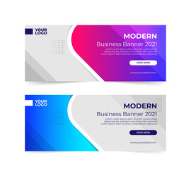 simple gradient modern business social media banner template