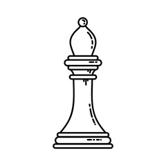 Chess flat bishop icon. Stock vector image of a chess rook isolated piece.