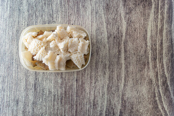 Cleaned beef Honeycomb tripe ready for cooking