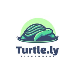 Fototapeta premium Vector Logo Illustration Turtle Simple Mascot Style.
