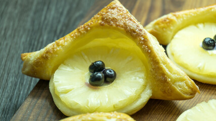 Pineapple puff pastry. Pineapple Danish Pastries