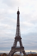 Fototapeta na wymiar Eiffel tower as seen from Trocadero place, Paris, France.
