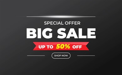 Black Big Sale Banner. Use for Template Promotion, Poster or Voucher.