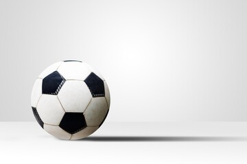 Single soccer ball isolated on white background,