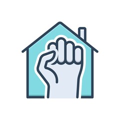 Color illustration icon for occupied