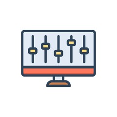 Color illustration icon for parameter