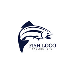 Fish abstract icon design logo template,Creative vector symbol of fishing club or online shop.
