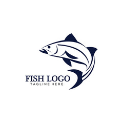 Fish abstract icon design logo template,Creative vector symbol of fishing club or online shop.