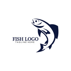 Fish abstract icon design logo template,Creative vector symbol of fishing club or online shop.