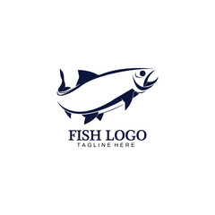 Fototapeta premium Fish abstract icon design logo template,Creative vector symbol of fishing club or online shop.