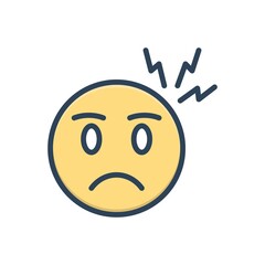 Color illustration icon for worry 