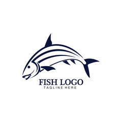 Fish abstract icon design logo template,Creative vector symbol of fishing club or online shop.