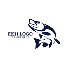 Fish abstract icon design logo template,Creative vector symbol of fishing club or online shop.