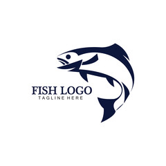 Fish abstract icon design logo template,Creative vector symbol of fishing club or online shop.