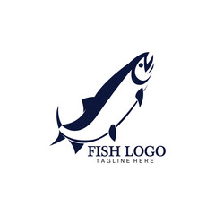 Fish abstract icon design logo template,Creative vector symbol of fishing club or online shop.
