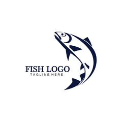 Fish abstract icon design logo template,Creative vector symbol of fishing club or online shop.