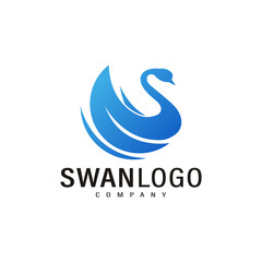 Obraz premium Swans symbol logo design illustration