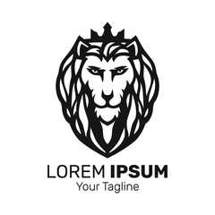 Lion king mascot logo design vector.