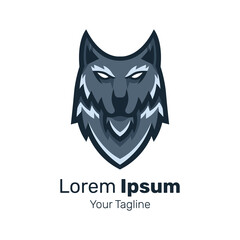 Wolf head mascot logo design vector.